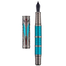Hongdian D5S Fountain Pen EF/F/ M Nib & Converter Retro Qin Dynasty , Lake Blue picture