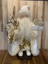 Vintage Christmas Santa Clause Doll 12” Gold And White Classic Neutral picture