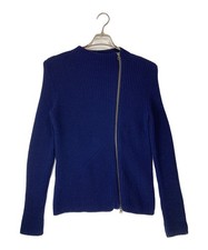 Jil Sander Navy JDD665A Asymmetric Zip Knit Pullover 100% Wool Navy Women picture