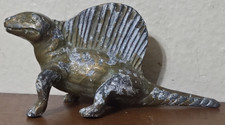 Vintage Brass Metal Dimetrodon Dinosaur Figurine Sculpture picture