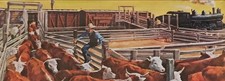 Timken Locomotive Railroad Train Picture Magazine Ad Vtg Railway Cattle Art   picture