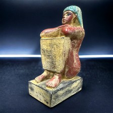 Ancient Egyptian Scribe Statue Rare Antique Pharaonic Unique Antiques BC picture
