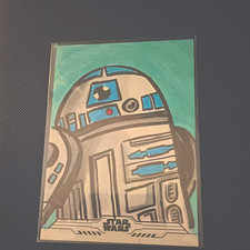 Topps 2014 Star Wars Chrome Legacy R2-D2 Sketch Card Auto Robert Garcia picture