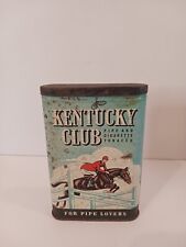 Vintage Kentucky Club Pipe Tobacco Metal Tin Container w/Hinged Lid picture