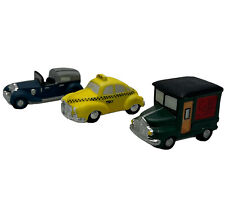 Department 56 Automobiles set of 3 Heritage Village Accessories Car Taxi 1987 picture
