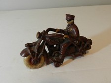 VINTAGE CHAMPION CAST IRON POLICE MOTORCYCLE- VINTAGE TOY  MOTORCYCLE- HARLEY? picture