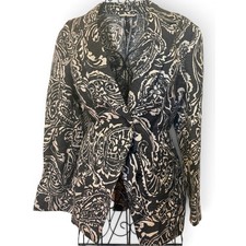 ETRO Linen Blend Grey/Beige Paisley Jacket/Blazer Size 46/ US Size 10/12 picture