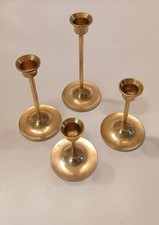 🕯 4 Vintage Solid Brass Candlestick Holders  3