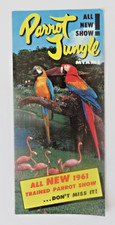 Vintage 1961 Parrot Jungle Miami Florida Travel Brochure All New Trained Parrot picture