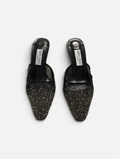 Jimmy Choo Crystal-Embellished Mules Black Pointed Toe Size 8 picture