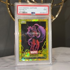 2024 Topps Chrome Marvel Sapphire Magneto Yellow 68/75 PSA 9 Mint #111 picture