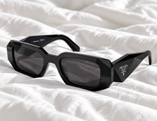 PRADA PR 17WS 1AB5SO Black Dark Grey Lens Unisex Designer Sunglasses NEW picture