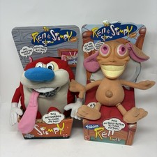 REN and STIMPY 12” Talking Plush YEAR Set of 2 Original Boxes Collectible Mattel picture