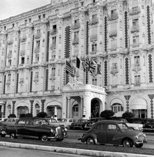 The facade of the luxury Carlton Hotel in Cannes circa 1960 Old Photo picture