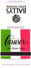 Caruso's Fine Italian Dining, Bally's Reno, Nevada Vintage Matchbook Cover picture