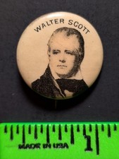 Vintage Walter Scott People of History Pinback Pin picture