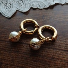 MOSCHINO Jewelry Logo Design Earrings Vintage Limited Edition VHTF Designer Coll picture