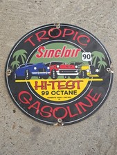 VINTAGE 1950'S SINCLAIR TROPIC GASOLINE PORCELAIN ENAMEL  DEALERSHIP SIGN 12