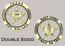 USN Dallas Texas Navy Chief Dinks On Two Double Sided Challenge Coin  J#51 picture