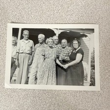 Group Family Portrait 1940s 1950s Snapshot Photograph Vintage Americana picture