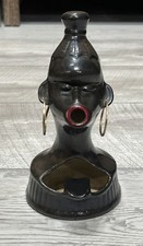 Vtg 1950's Smoking Zulu Lady Barsony Style Ceramic Ashtray Mid Century Modern picture