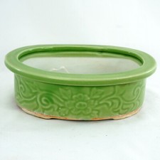 Japanese Porcelain Celadon Footed Bulb Pot 1920's/30's picture