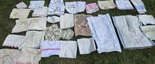 HUGE LOT 28 Vtg Pillowcases Crochet Lace Trim & Other Vtg Linens Cutters/Crafts picture