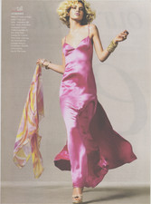 Valentino Fuchsia Pink Satin Slip Dress Gown AA Model Fashion 2004 Print Ad 426 picture