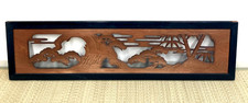 Japanese Vintage Ranma Wood Carving Pine Bamboo Transom Panel Wall Art Re0249 picture