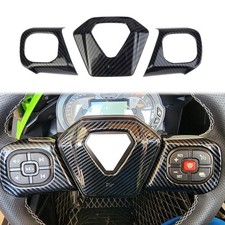 Carbon Fiber Steering Wheel Cover Molding Trims Accessoriess for Polaris Slin... picture