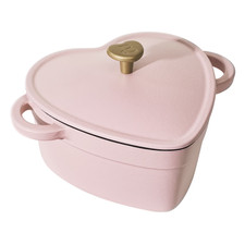 Beautiful 2QT Cast Iron Heart Dutch Oven, Pink Champagne by Drew Barrymore picture