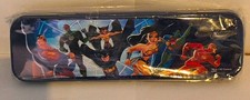 Justice League Maggi Logo Metal Zippered Pen & Pencil Case Collectible picture
