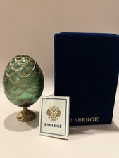 Vintage Fabergé Green Pinecone Egg with Box and Numbered COA picture