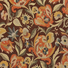 ETRO Esilodor Floral Linen Brown Orange Italy Remnants New picture