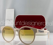 Alexander McQueen Round Sunglasses AM0349SA 004 Cream Yellow Gradient Lens 55mm picture