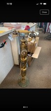Rare, Vintage French Style Brass Floor Standing Phone. Intricate brass detail. picture