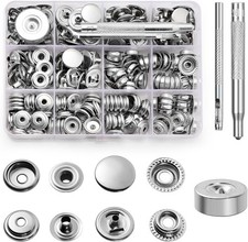 260Pcs Leather Snap Fastener Kit Heavy Duty Press Studs with Popper Button Tool picture