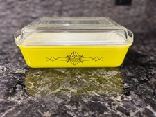 Rare Agee Pyrex Australia Kissing Frogs Golden Vector Lime Space Saver Dish picture