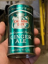 Canada Dry Ginger Ale Vintage Soda Cola Beverage Pop Old Flat Top Can Antique picture