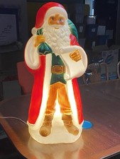 HTF ~ Vtg Blow Mold Santa Claus w/Naughty Nice List 33” General Foam EUC picture