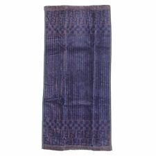 Auth FENDI UNUSED Zucca Pequin Stripes Blockcheck Face Wash Towel Blue 6717b picture