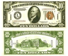 u Reproduction Note Hawaii 10 Dollars 1934 Pick #40     1840R picture