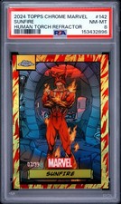 2024 Topps Chrome Marvel #142 Sunfire Human Torch Refractor PSA 8 picture