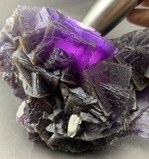 3lb Natural A+++ UV Reactive Cubic Color Zoned Fluorite crystal mineral specimen picture