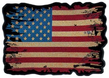 Distressed American USA Flag Jacket Vest Back Patch [10.0 X 7.0 inch -FD7] picture