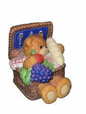 Vintage Lucy & Me Bear And Enesco Ceramic ￼Figurine Picnic Basket picture