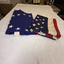 Vintage Valley Forge 3x5 Cotton American Flags 50 & 13 Star Lot Eagle Ornament picture