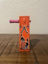 Vintage Halloween 1950s Kirchoff Tin Litho Noise Maker ‘Wood Handle, Black Cats’ picture