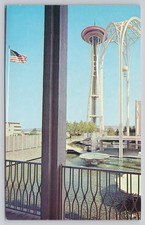 Seattle Space Needle Postcard 1962 World's Fair Plastichrome Kyle S. Smith picture