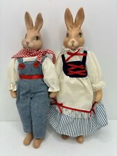 Vintage Porcelain Set Of Barnyard Bunnies Billy And Betsy 1994 picture